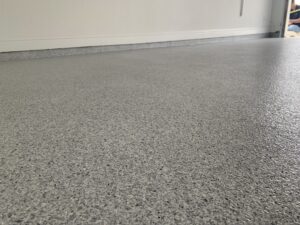 Close-up of textured gray garage flooring