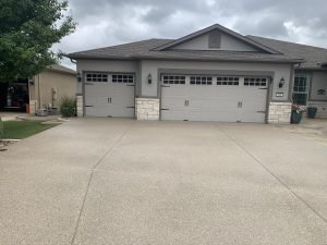 Three-car garage in residential home